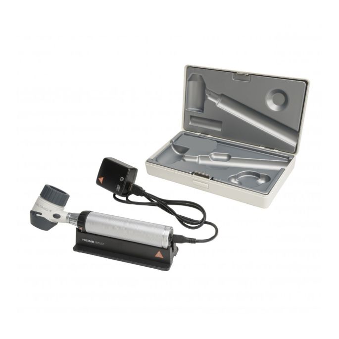 Heine DELTA 20T dermatoscoop met USB oplaadbaar handvat, USB kabel en netadapter