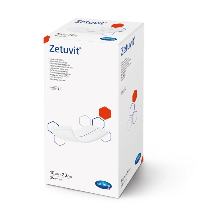 Zetuvit kompres steriel, 10 x 20 cm, 25 stuks