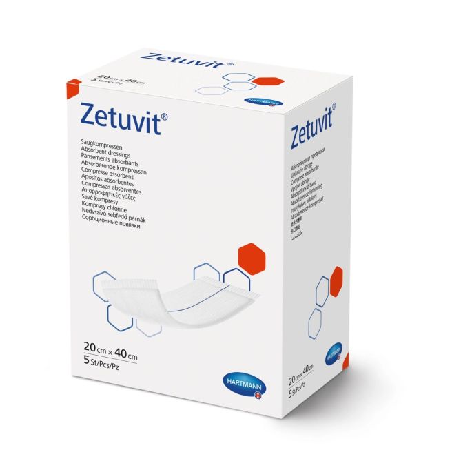 Zetuvit kompres steriel, 20 x 40 cm, 5 stuks