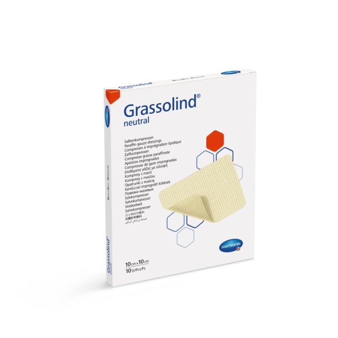 Grassolind zalfkompres steriel, 10 x 10 cm, 10 stuks