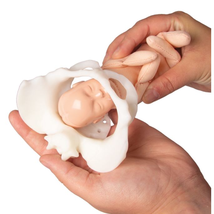 Minibekken met geboortepop