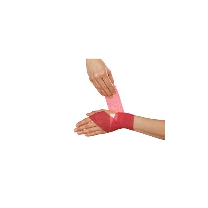 Peha-haft Color cohesieve zwachtel rood 8 cm x 20 m