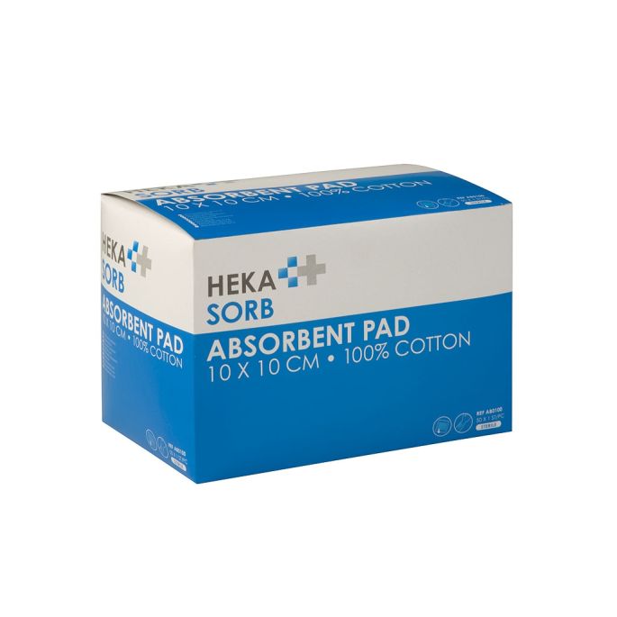 HEKA Sorb absorberend verband 10 x 10 cm steriel, 50 stuks