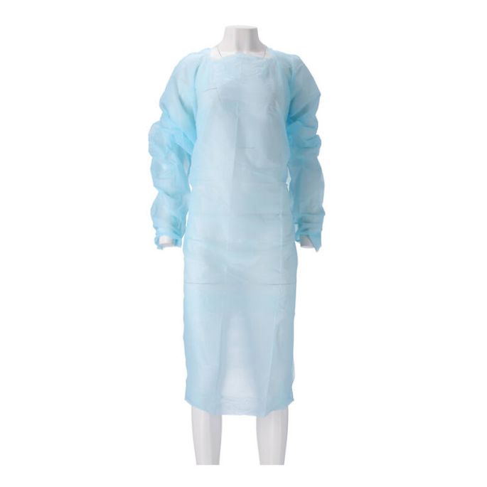 CMT CPE schort geruwd blauw, lange mouw, per stuk