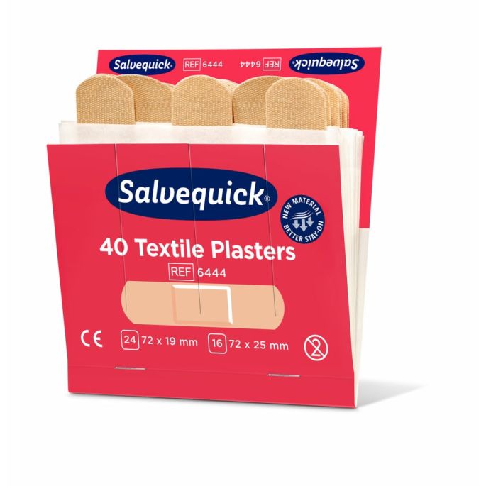 Salvequick pleisterstrips textiel navulling, 6 x 40 stuks