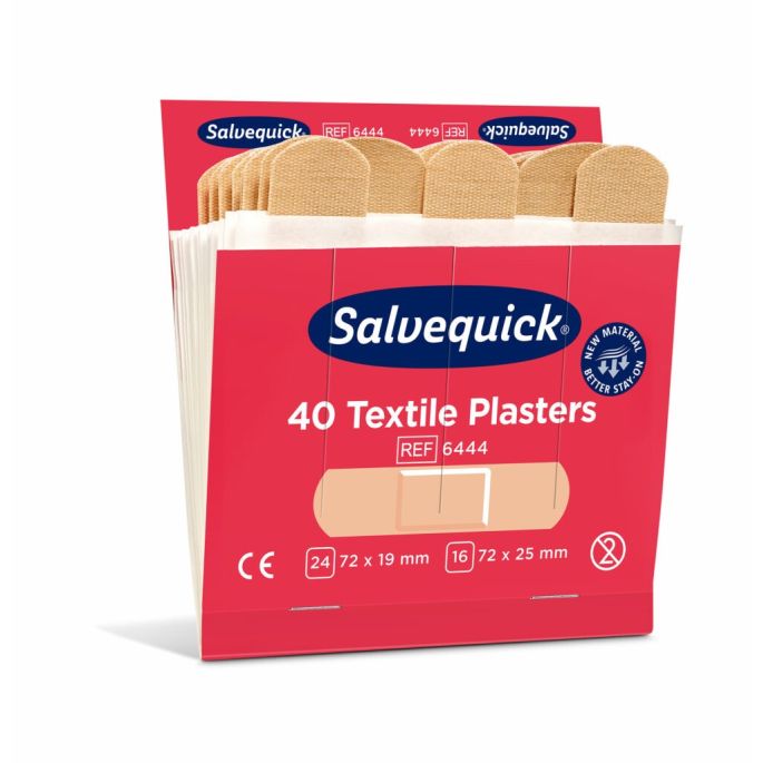Salvequick pleisterstrips textiel navulling, 6 x 40 stuks