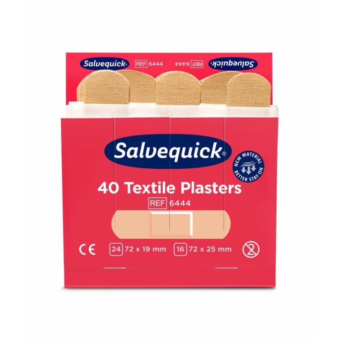 Salvequick pleisterstrips textiel navulling, 6 x 40 stuks