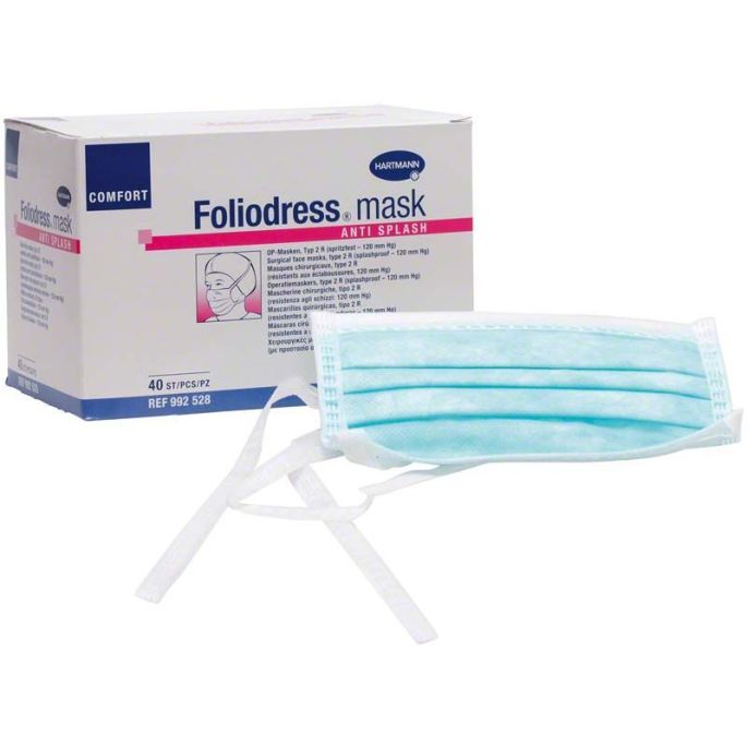 Foliodress Mask Comfort Anti splash groen type IIR, 40 stuks