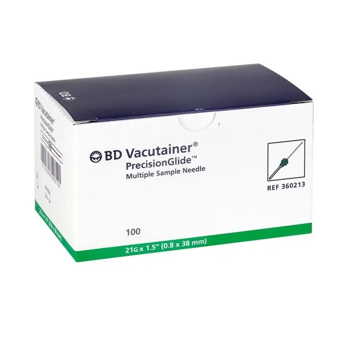 BD Vacutainer bloedafnamenaald zwart 22G, 0,7 mm x 38 mm, 100 stuks