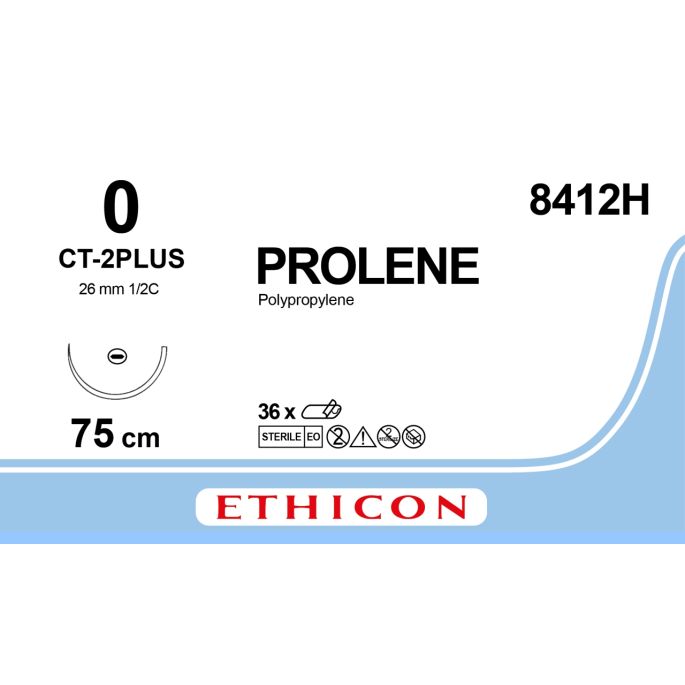 Prolene blauw 0, CT-2 PLUS naald, 8412H, 36 stuks