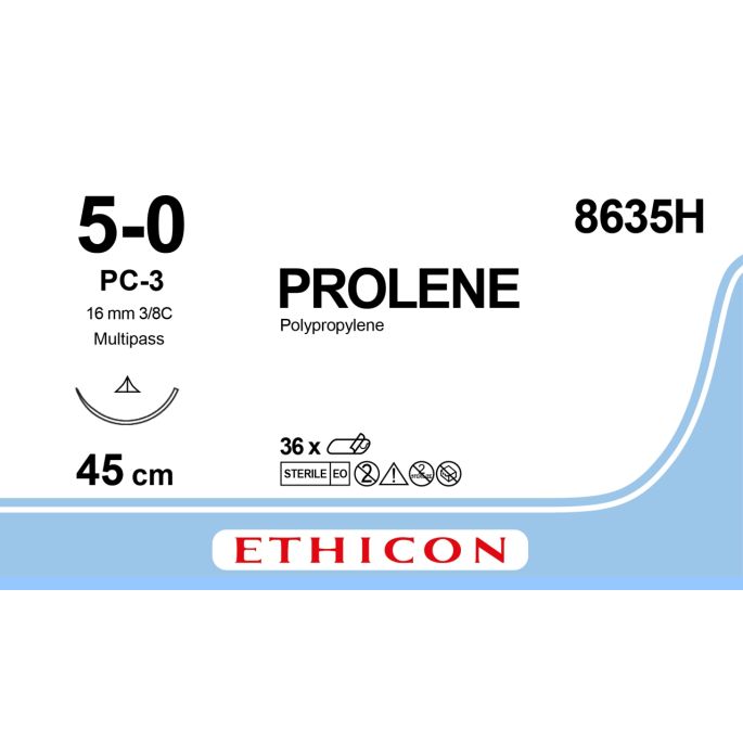 Prolene blauw 5-0, PC-3 PRIME MP naald, 8635H, 36 stuks