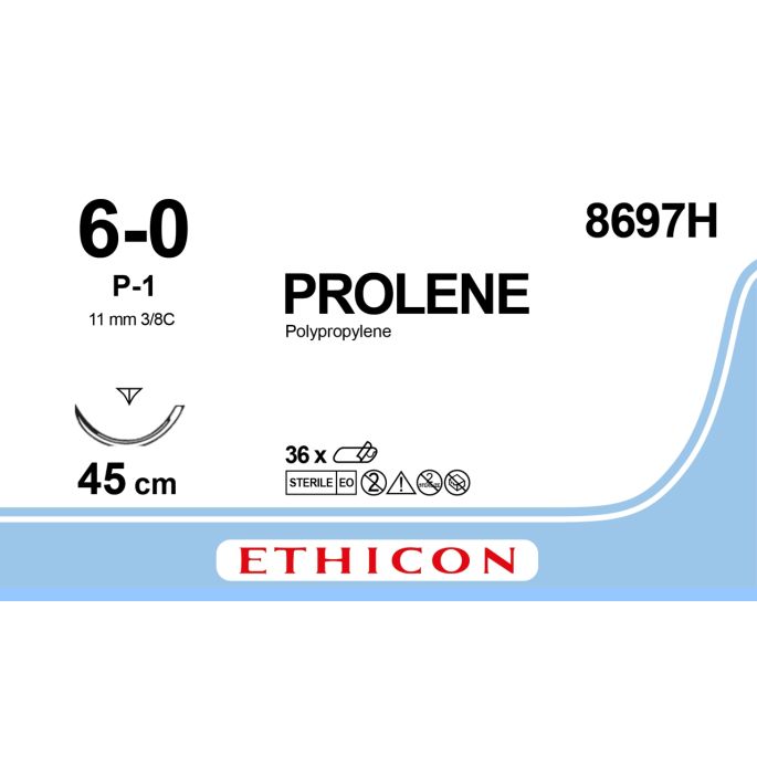 Prolene blauw 6-0, P-1 PRIME naald, 8697H, 36 stuks