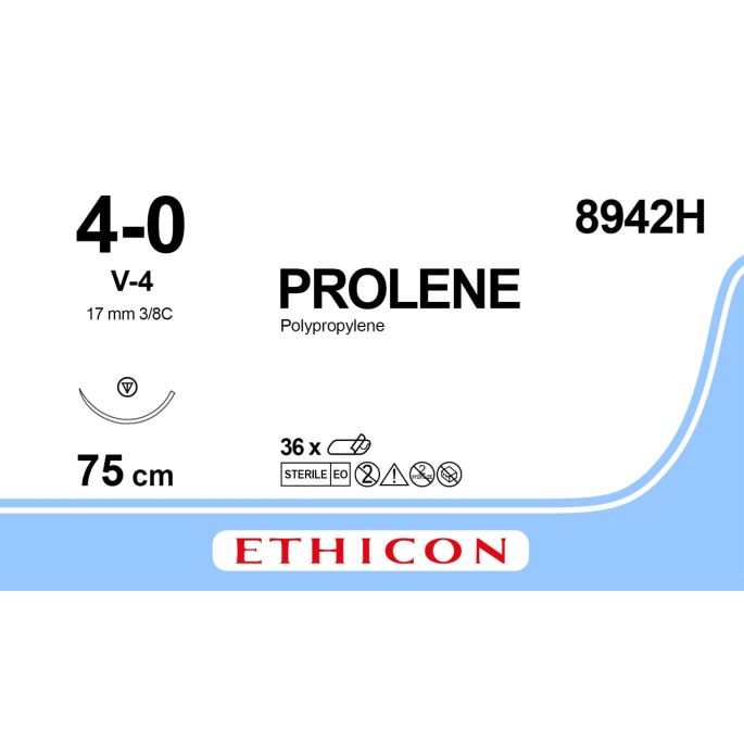 Prolene blauw 4-0, V-4 naald, 8942H, 36 stuks