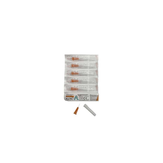 KIPIC injectienaald 34G x 8 mm, oranje, steriel Luer-Lock, 100 stuks