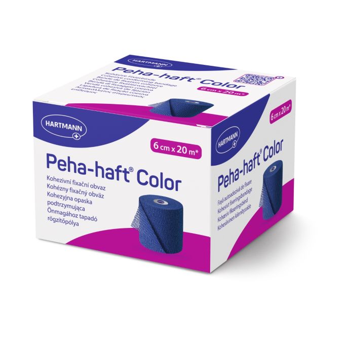 Peha-haft Color cohesieve zwachtel blauw 6 cm x 20 m