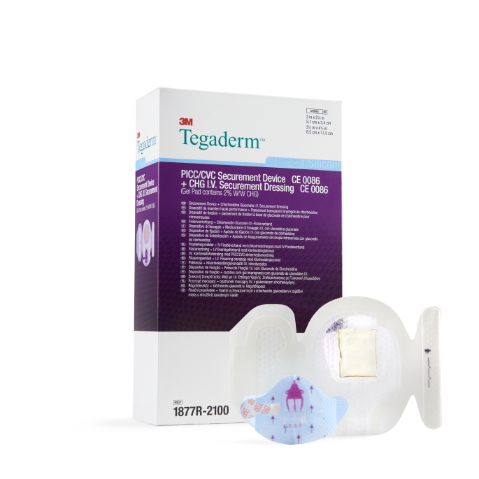 3M Tegaderm PICC/CVC-fixatiehulpmiddel + CHG I.V. Fixatieverband, 8,5 x 11,5 cm, 20 stuks
