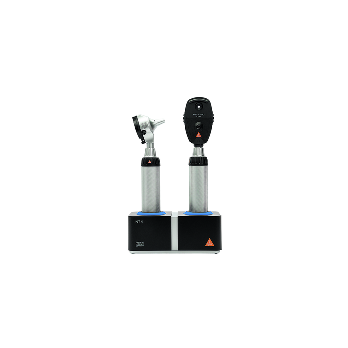 Heine BETA 200 F.O. Otoscoop en BETA 200 Oftalmoscoop (LED, 2x BETA4 NT handvat met NT4 oplader, extra LED lamp)