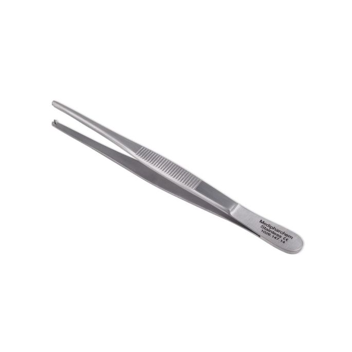 Chirurgisch pincet 1x2 tanden 13 cm recht RVS
