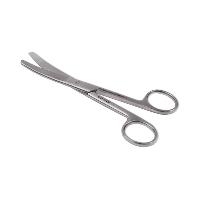 Chirurgische schaar stomp/stomp 18 cm gebogen RVS