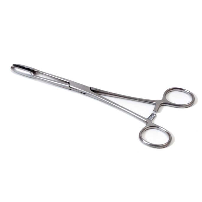 Maier koorntang met cremaillere (slot) 20 cm recht RVS