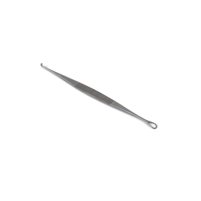 Roser oor/cerumehaakje met cerumelus 14 cm RVS