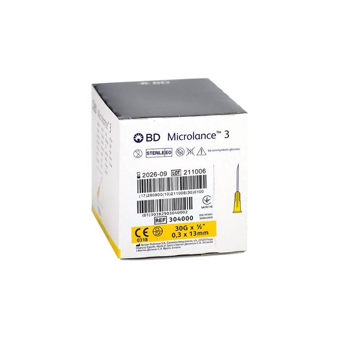 BD Microlance 3 geel 30G, 0,3 x 13 mm, 100 stuks