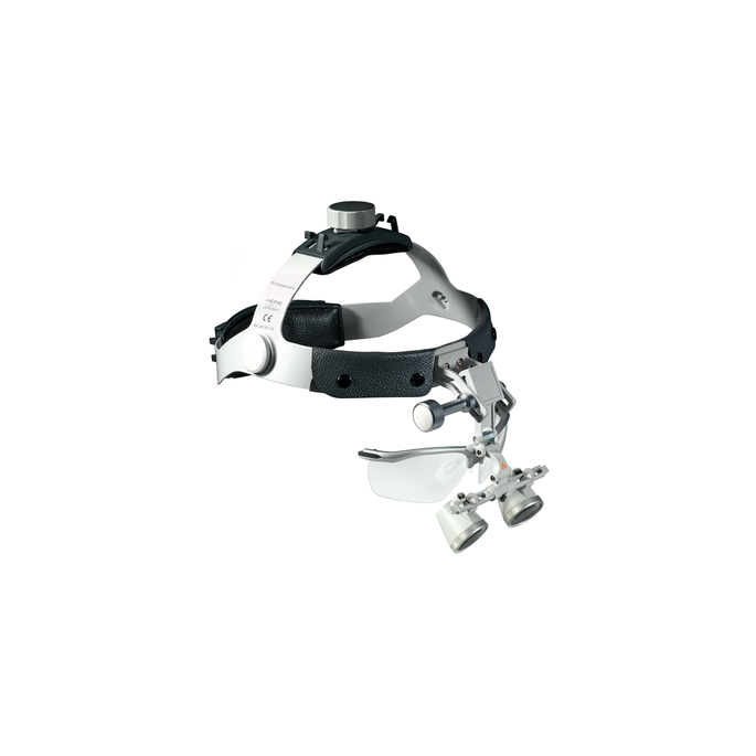 Heine HR 2.5x Optieken met i-View op Professional L Hoofdband met S-GUARD, werkafstand 420 mm