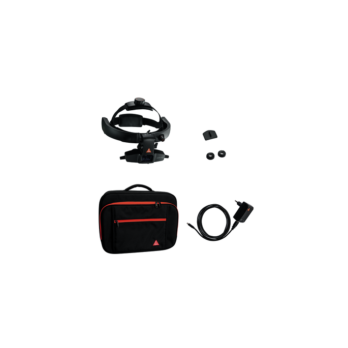 Heine OMEGA 600 traveller set met batterij en +2 D oculair, E4-USBC, 0 D oculair, reizigerstas