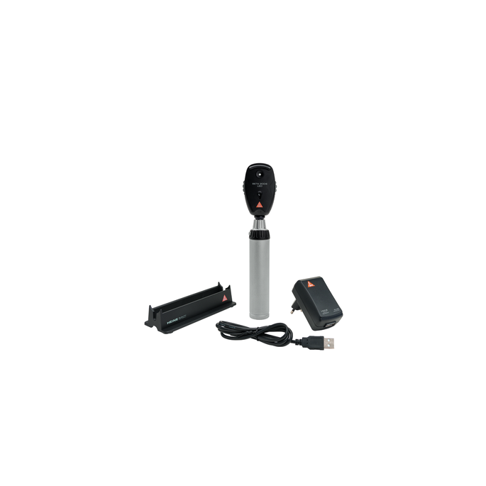 Heine BETA 200S Oftalmoscoop 3.5V XHL met BETA4 USB oplaadbaar handvat en USB-kabel en voeding