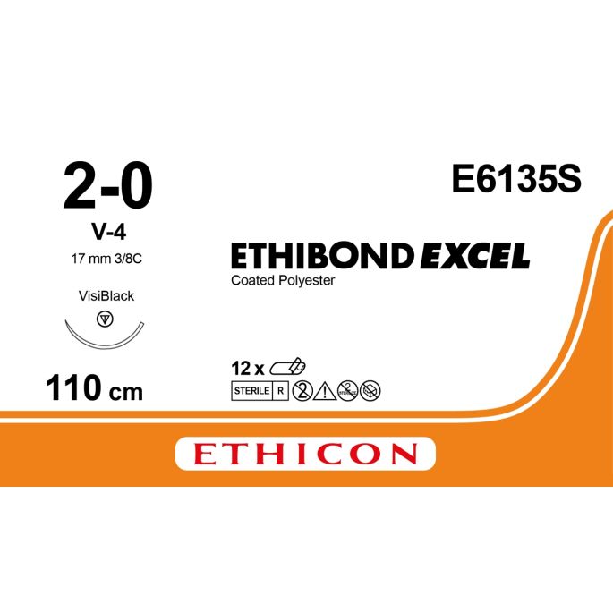 Ethibond Excel wit 2-0, V-4 VB naald, E6135S, 12 stuks