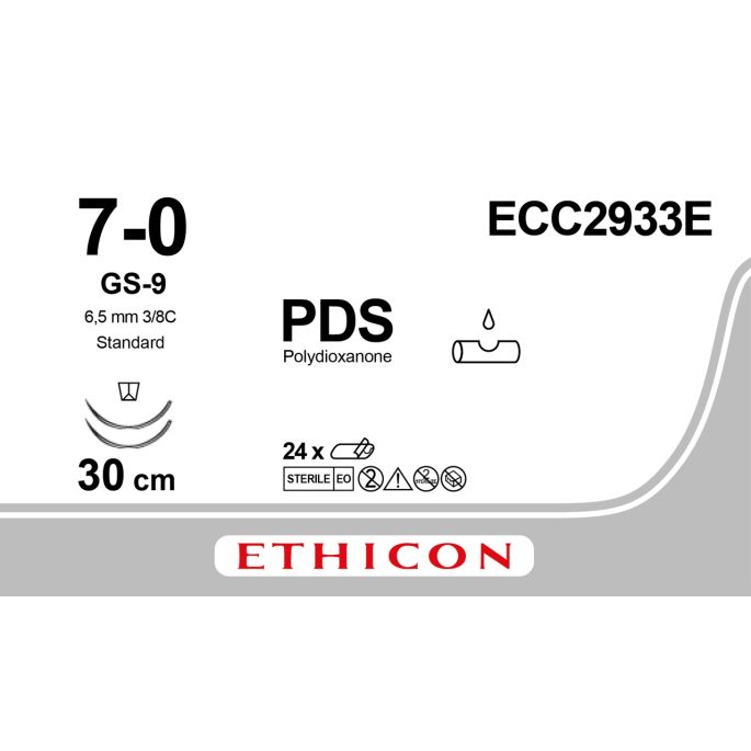 PDSII violet 7-0, GS-9 naald, ECC2933E, 24 stuks