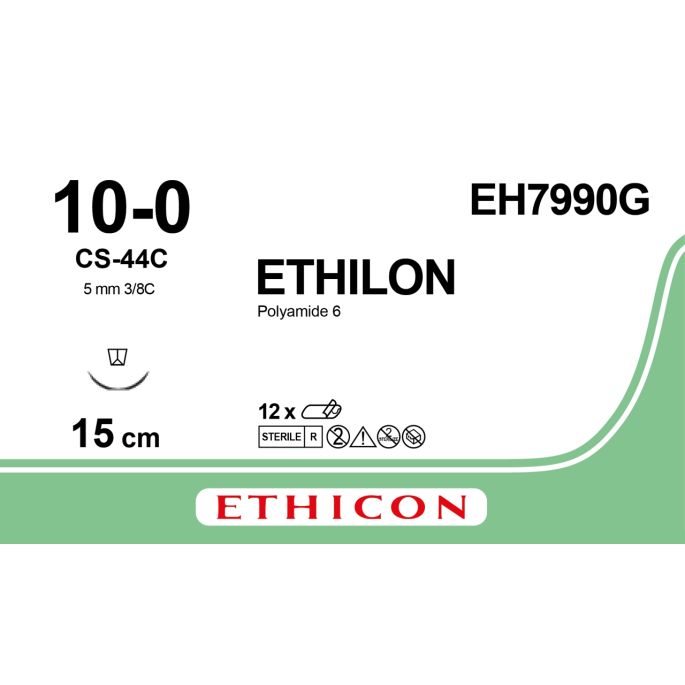 Ethilon zwart 10-0, CS-44C naald, EH7990G, 12 stuks