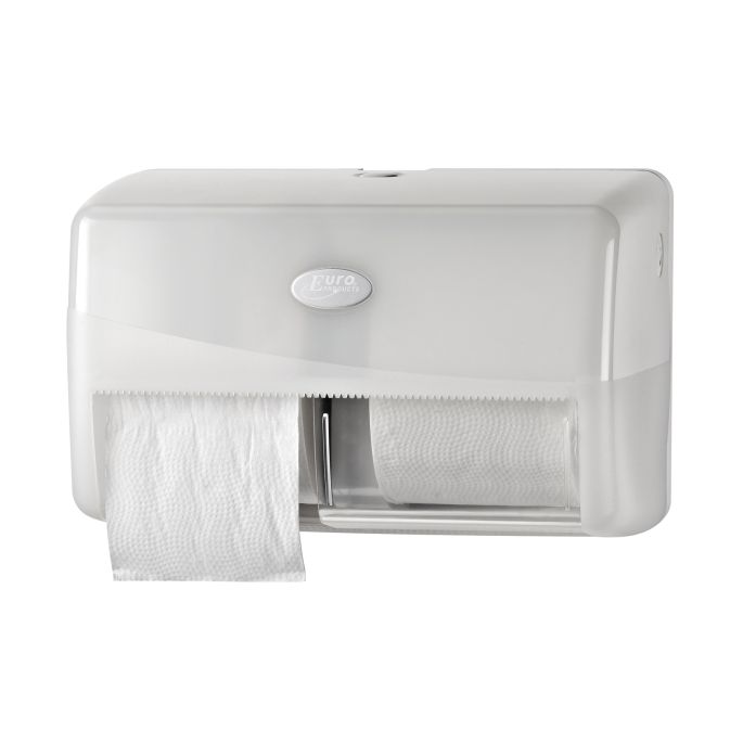 Pearl White Duo toiletrolhouder traditioneel voor 2 rollen