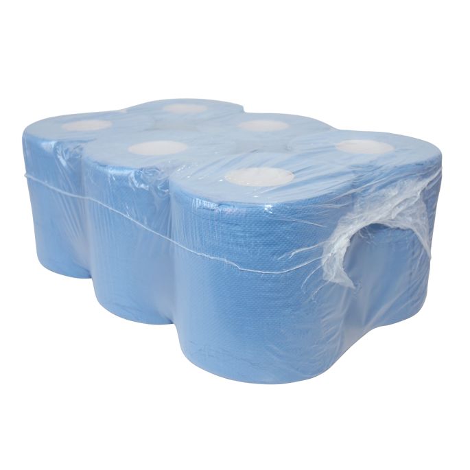 Midi Poetspapier Recycled Blauw 2-laags Verlijmd 150 m x 20 cm