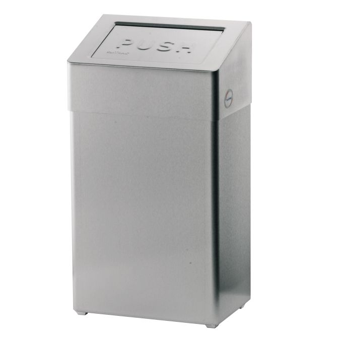 Santral Classic afvalbak met zelf-sluitende inwerpklep, RVS 18 Liter