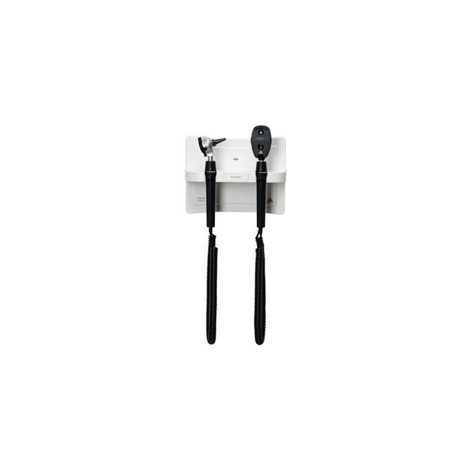 Heine EN 200 wandtransformator met BETA 200 LED F.O. otoscoop en BETA 200 LED oftalmoscoop