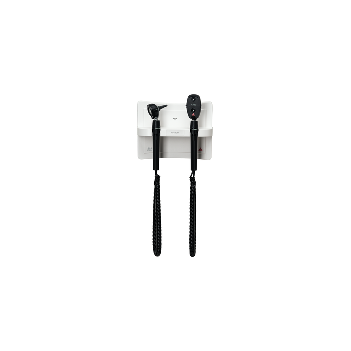 Heine EN 200 wandtransformator met K 180 F.O. otoscoop en K 180 oftalmoscoop LED, 50 wegwerptips