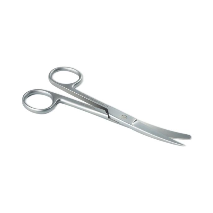 Chirurgische schaar linkshandig spits/stomp 14 cm gebogen RVS
