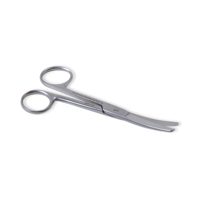 Chirurgische schaar linkshandig stomp/stomp 14 cm gebogen RVS