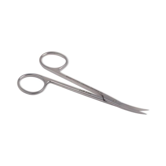 Irisschaar linkshandig 11 cm gebogen RVS