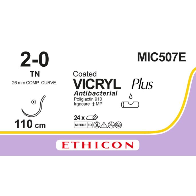 Vicryl Plus violet 2-0, TN naald, MIC507E, 24 stuks