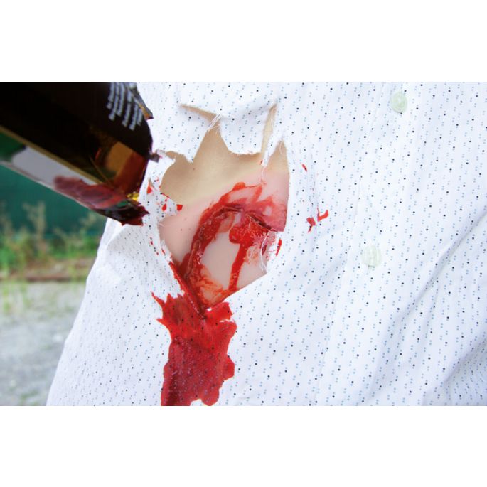 Wondmoulage gesneden gebroken fles