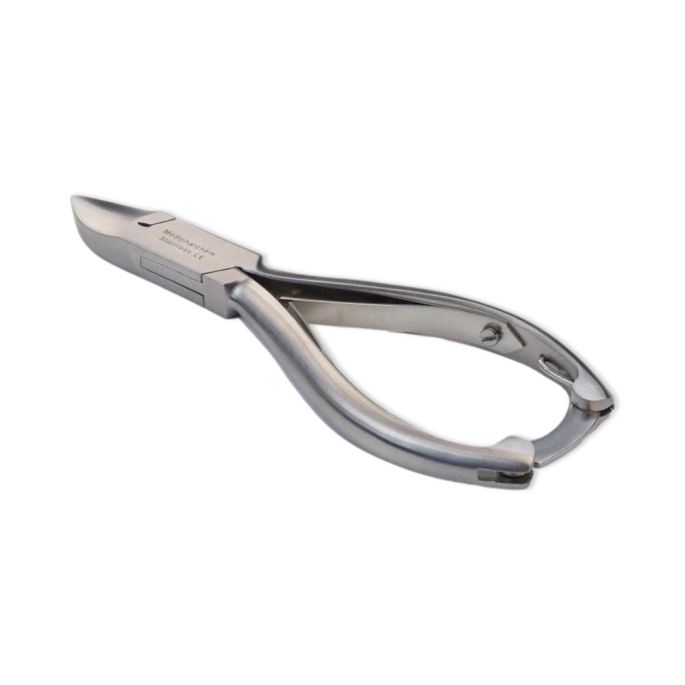 Pedicure-Nageltang met gebogen bek en glad handvat, 14 cm 