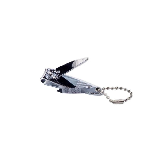 Nagelknipper (hand) met ketting en 9 mm bek, verchroomd