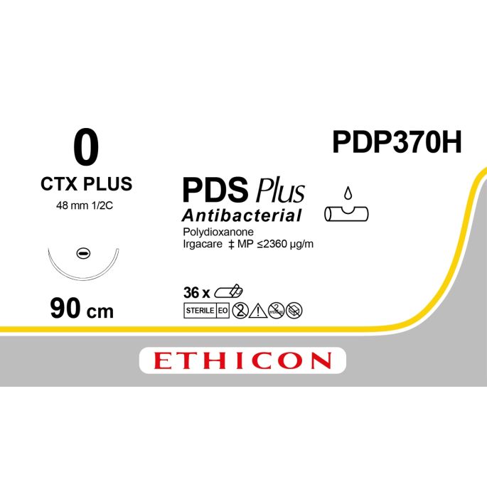 PDS Plus violet 0, SGLE ARMED CTX PLUS naald, PDP370H, 36 stuks