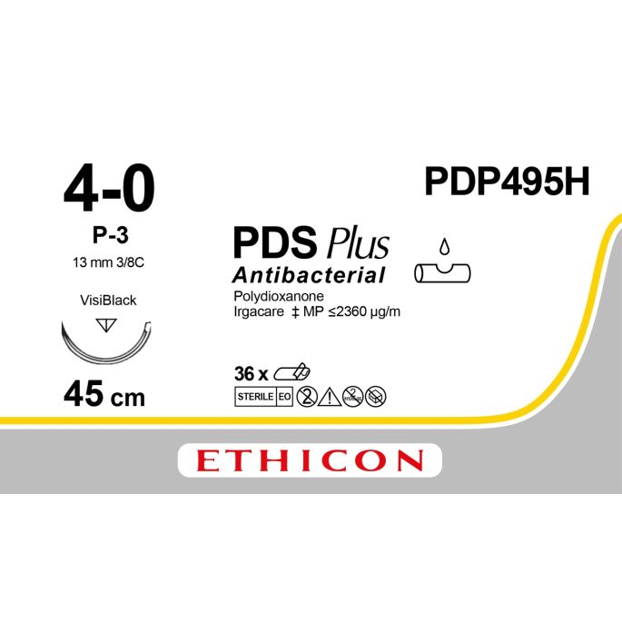 PDS Plus CLR 4-0, P-3 VB naald, PDP495H, 36 stuks