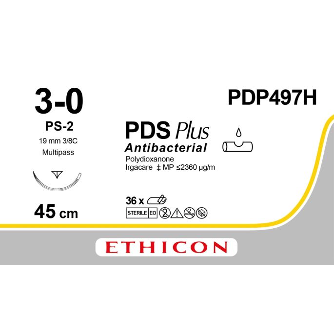 PDS Plus CLR 3-0, PS-2 PRIME MP naald, PDP497H, 36 stuks