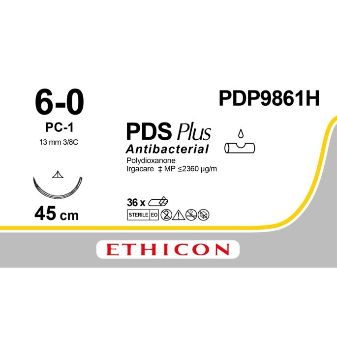 PDS Plus CLR 6-0, PC-1 PRIME naald, PDP9861H, 36 stuks