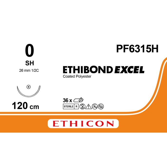 Ethibond Excel groen 0, SH naald, PF6315H, 36 stuks