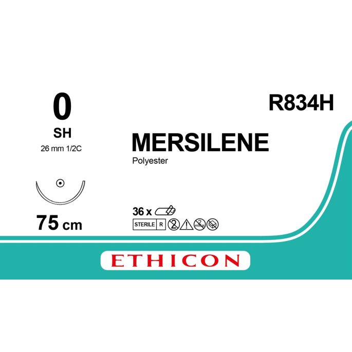 Mersilene groen 0, SH PLUS naald, R834H, 36 stuks